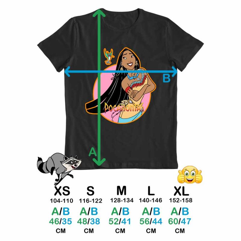Fashion, accesorii si bijuterii - Copii - Imbracaminte copii - Tricouri copii - Tricou Copii Fete Pocahontas Native American, negru, marime XL Copii - Infinity.ro