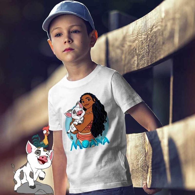 Fashion, accesorii si bijuterii - Copii - Imbracaminte copii - Tricouri copii - Tricou Copii Baieti Moana Vaiana Pua, alb, marime XL Copii - Infinity.ro