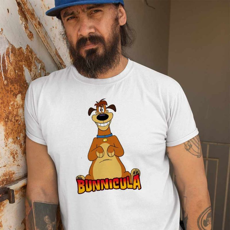 Fashion, accesorii si bijuterii - Barbati - Imbracaminte - Tricouri si bluze barbati - Tricou Barbati Harold Draculas Vampirul Iepuras, alb, marime M - Infinity.ro