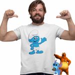 Fashion, accesorii si bijuterii - Barbati - Imbracaminte - Tricouri si bluze barbati - Tricou Barbati Strumf Vesel, alb, marime 2XL - Infinity.ro