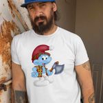 Fashion, accesorii si bijuterii - Barbati - Imbracaminte - Tricouri si bluze barbati - Tricou Barbati Strumf Padurarul, alb, marime 2XL - Infinity.ro