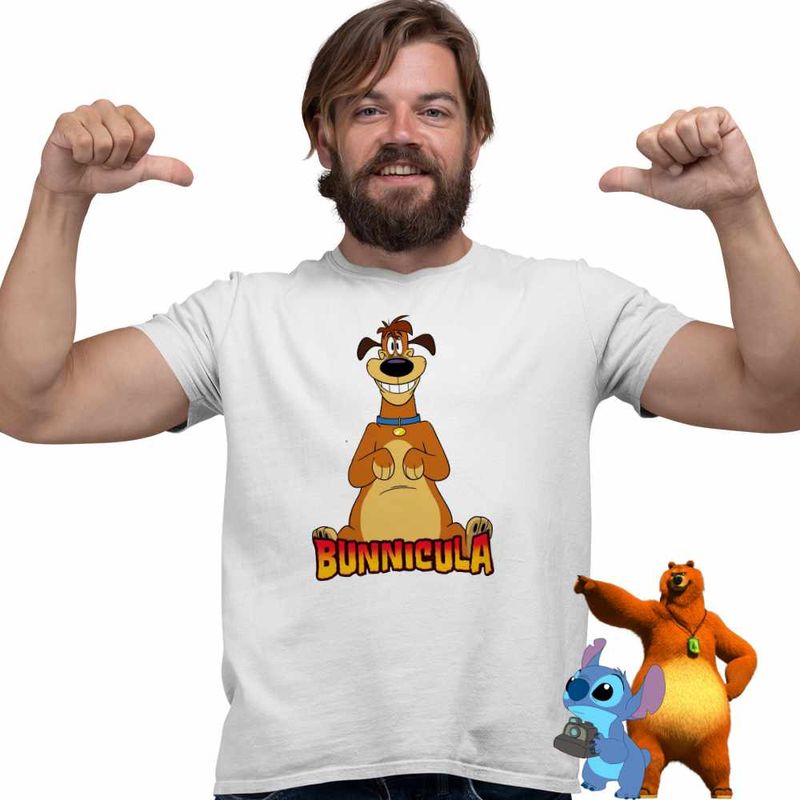 Fashion, accesorii si bijuterii - Barbati - Imbracaminte - Tricouri si bluze barbati - Tricou Barbati Harold Draculas Vampirul Iepuras, alb, marime M - Infinity.ro