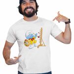 Fashion, accesorii si bijuterii - Barbati - Imbracaminte - Tricouri si bluze barbati - Tricou Barbati Strumf Pictor, alb, marime S - Infinity.ro