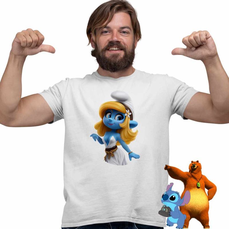 Fashion, accesorii si bijuterii - Barbati - Imbracaminte - Tricouri si bluze barbati - Tricou Barbati Strumfii Strumfita Zana Elf, alb, marime 2XL - Infinity.ro