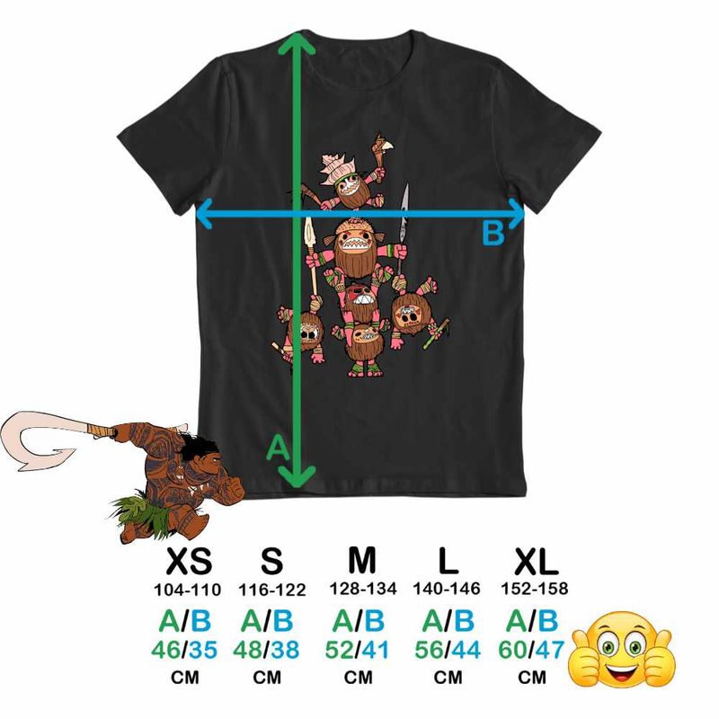 Fashion, accesorii si bijuterii - Copii - Imbracaminte copii - Tricouri copii - Tricou Copii Baieti Kakamora Moana Vaiana, negru, marime M Copii - Infinity.ro