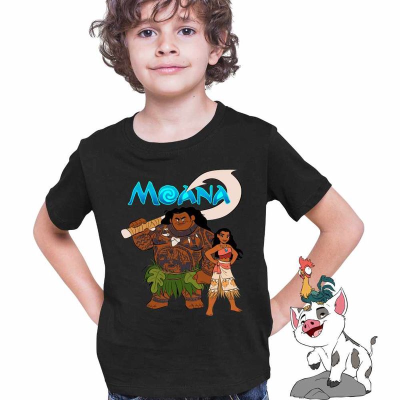 Fashion, accesorii si bijuterii - Copii - Imbracaminte copii - Tricouri copii - Tricou Copii Baieti Moana Maui Vaiana, negru, marime L Copii - Infinity.ro