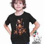 Fashion, accesorii si bijuterii - Copii - Imbracaminte copii - Tricouri copii - Tricou Copii Baieti Kakamora Moana Vaiana, negru, marime M Copii - Infinity.ro