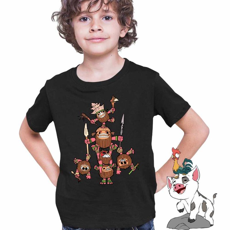 Fashion, accesorii si bijuterii - Copii - Imbracaminte copii - Tricouri copii - Tricou Copii Baieti Kakamora Moana Vaiana, negru, marime M Copii - Infinity.ro