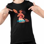 Fashion, accesorii si bijuterii - Copii - Imbracaminte copii - Tricouri copii - Tricou Copii Fete Moana Vaiana, negru, marime L Copii - Infinity.ro
