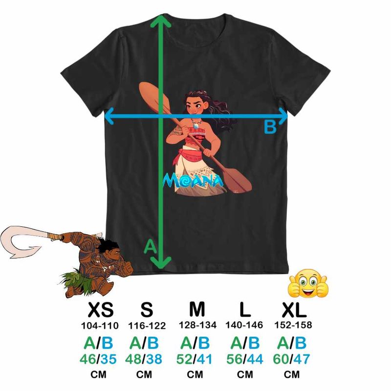 Fashion, accesorii si bijuterii - Copii - Imbracaminte copii - Tricouri copii - Tricou Copii Fete Moana Vaiana, negru, marime L Copii - Infinity.ro