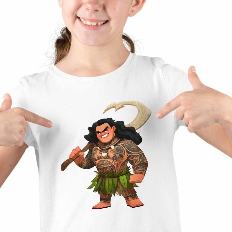 Fashion, accesorii si bijuterii - Copii - Imbracaminte copii - Tricouri copii - Tricou Copii Fete Maui Moana Vaiana, alb, marime XS Copii - Infinity.ro