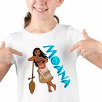 Fashion, accesorii si bijuterii - Copii - Imbracaminte copii - Tricouri copii - Tricou Copii Fete Vaiana Moana Hawaii, alb, marime XS Copii - Infinity.ro