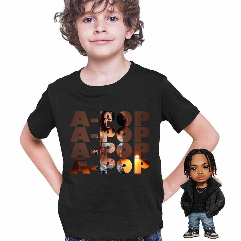 Fashion, accesorii si bijuterii - Copii - Imbracaminte copii - Tricouri copii - Tricou Copii Baieti Tyla APOP, negru, marime S Copii - Infinity.ro
