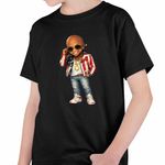Fashion, accesorii si bijuterii - Copii - Imbracaminte copii - Tricouri copii - Tricou Copii Baieti Flo Rida Anime Cartoon, negru, marime L Copii - Infinity.ro
