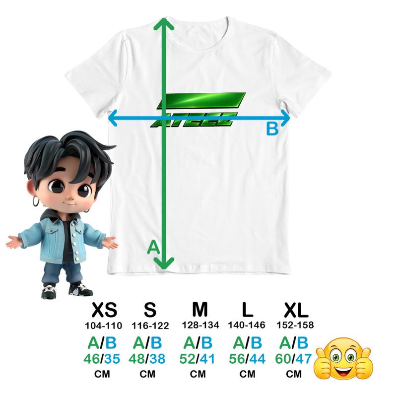 Fashion, accesorii si bijuterii - Copii - Imbracaminte copii - Tricouri copii - Tricou Copii Ateez Merch Kpop baieti, alb, marime S Copii - Infinity.ro