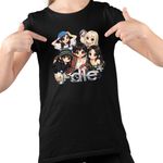 Fashion, accesorii si bijuterii - Copii - Imbracaminte copii - Tricouri copii - Tricou Copii I-dle Kpop Cartoon Idle Merch fete, negru, marime XL Copii - Infinity.ro