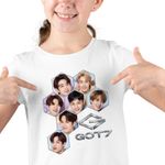 Fashion, accesorii si bijuterii - Copii - Imbracaminte copii - Tricouri copii - Tricou Copii Got7 Kpop Bambam Youngjae fete, alb, marime S Copii - Infinity.ro