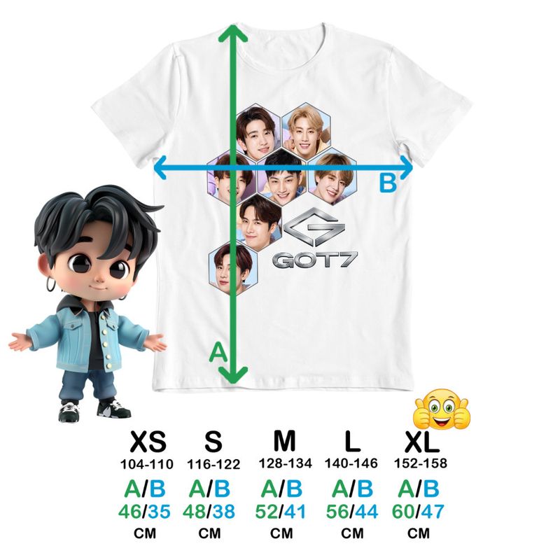 Fashion, accesorii si bijuterii - Copii - Imbracaminte copii - Tricouri copii - Tricou Copii Got7 Kpop Bambam Youngjae fete, alb, marime S Copii - Infinity.ro