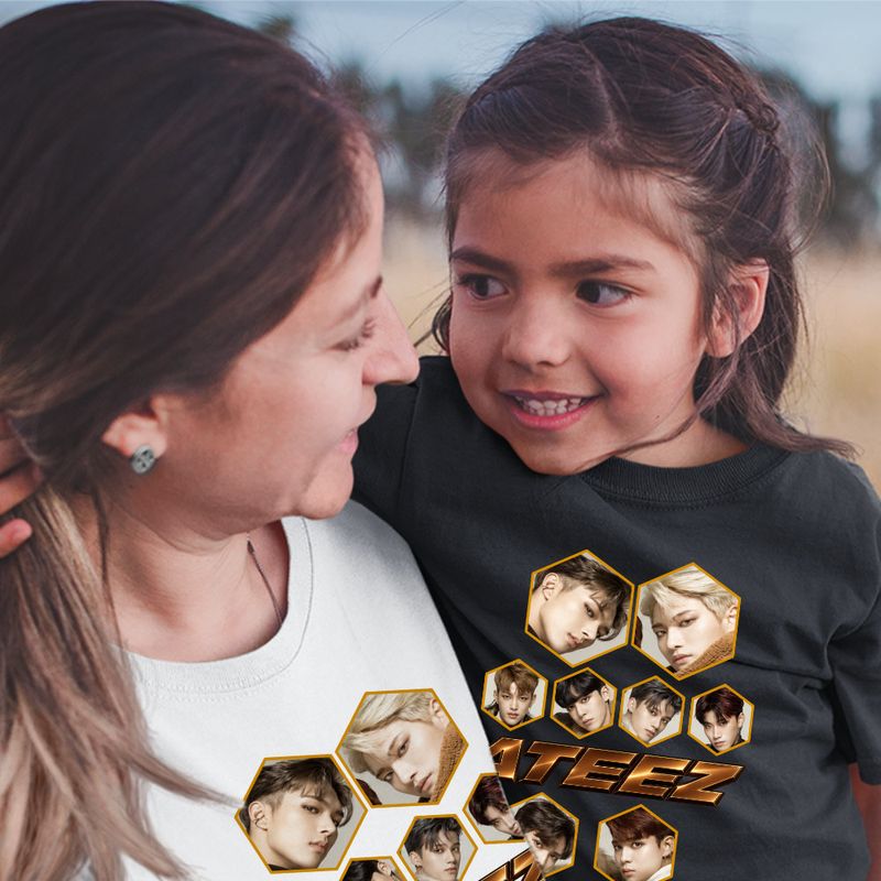 Fashion, accesorii si bijuterii - Copii - Imbracaminte copii - Tricouri copii - Tricou Copii Ateez Korea Kpop fete, alb, marime XL Copii - Infinity.ro