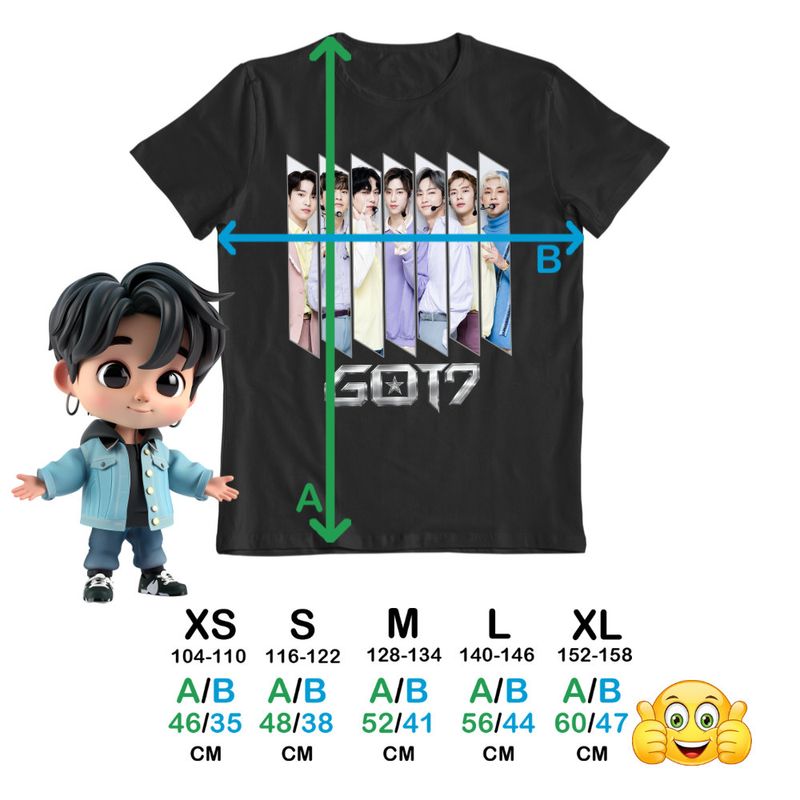 Fashion, accesorii si bijuterii - Copii - Imbracaminte copii - Tricouri copii - Tricou Copii Got7 Kpop Jin-young baieti, negru, marime L Copii - Infinity.ro