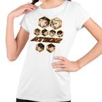 Fashion, accesorii si bijuterii - Copii - Imbracaminte copii - Tricouri copii - Tricou Copii Ateez Korea Kpop fete, alb, marime XL Copii - Infinity.ro