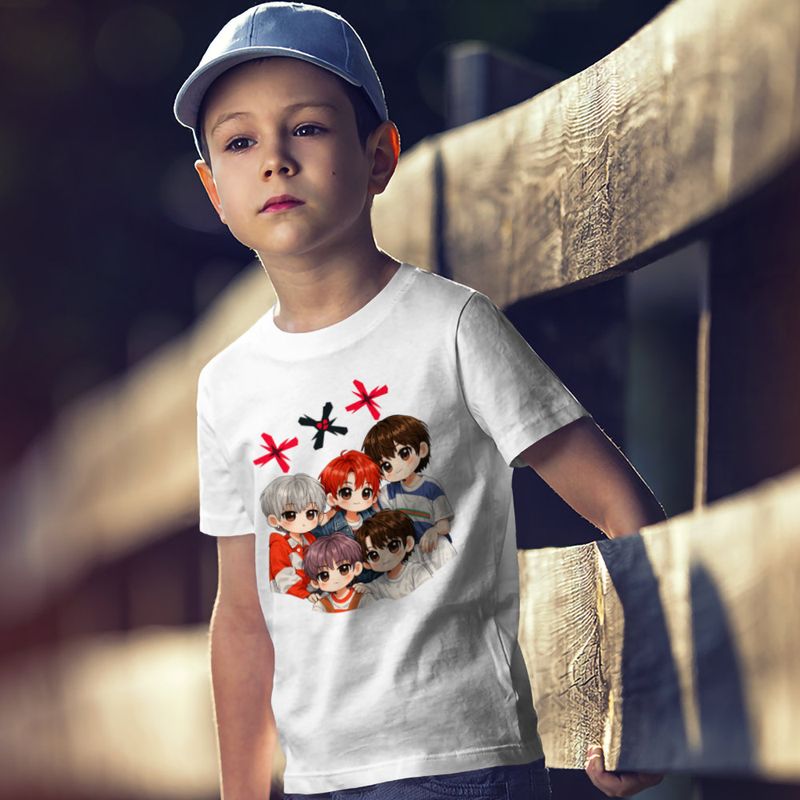 Fashion, accesorii si bijuterii - Copii - Imbracaminte copii - Tricouri copii - Tricou Copii Tomorrow X Together Kpop Merch baieti, alb, marime M Copii - Infinity.ro