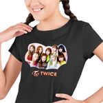 Fashion, accesorii si bijuterii - Copii - Imbracaminte copii - Tricouri copii - Tricou Copii Twice Jihyo Kpop Merch fete, negru, marime M Copii - Infinity.ro