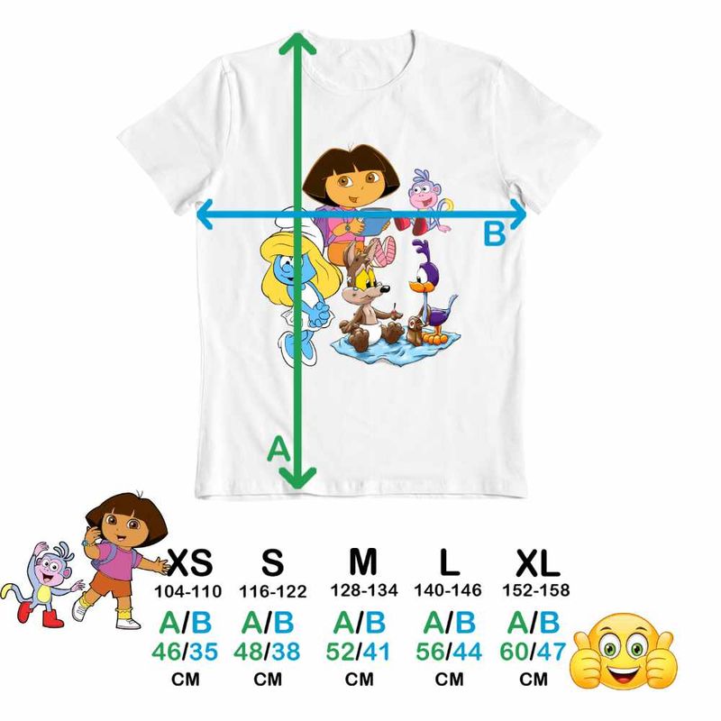 Fashion, accesorii si bijuterii - Copii - Imbracaminte copii - Tricouri copii - Tricou Copii Baieti Dora Exploratoarea Strumfita Road Runner Coiotul Baby Bebelusi Buba, alb, marime L Copii - Infinity.ro
