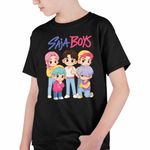 Fashion, accesorii si bijuterii - Copii - Imbracaminte copii - Tricouri copii - Tricou Copii Baieti Huntrix Saja Boys Kpop Demon Hunters CoolTrend, negru, marime XL Copii - Infinity.ro