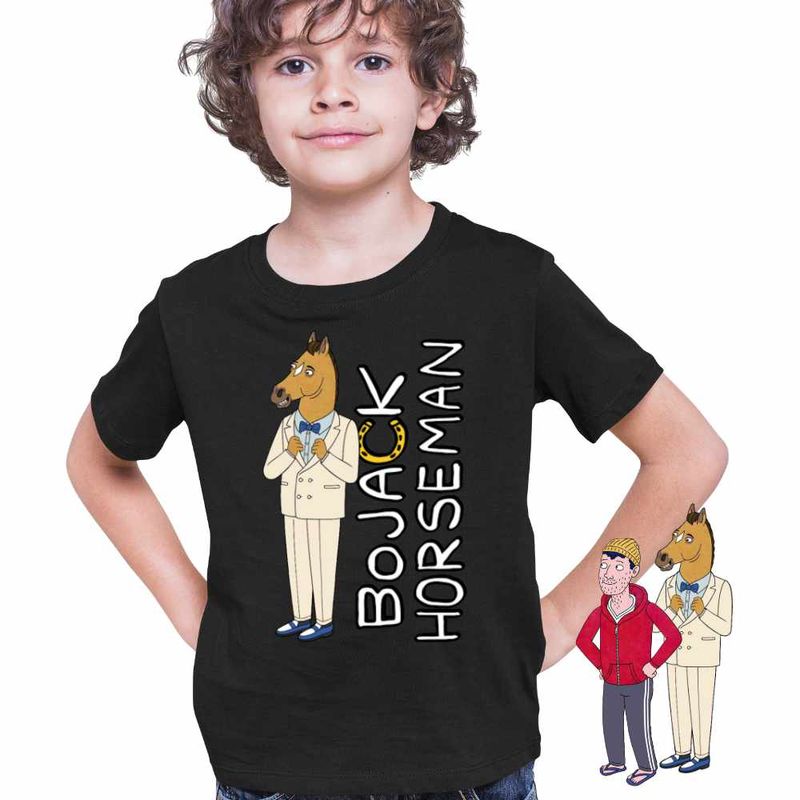 Fashion, accesorii si bijuterii - Copii - Imbracaminte copii - Tricouri copii - Tricou Copii Baieti BoJack Horseman Aventuri CoolTrend, negru, marime S Copii - Infinity.ro