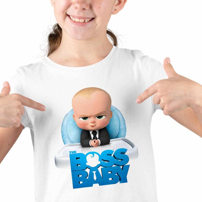 Fashion, accesorii si bijuterii - Copii - Imbracaminte copii - Tricouri copii - Tricou Copii Fete Boss Baby CEO Leader, alb, marime M Copii - Infinity.ro