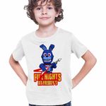 Fashion, accesorii si bijuterii - Copii - Imbracaminte copii - Tricouri copii - Tricou Copii Baieti Fnaf Bonnie Five Nights at Freddy Horror Halloween CoolTrend, alb, marime XS Copii - Infinity.ro