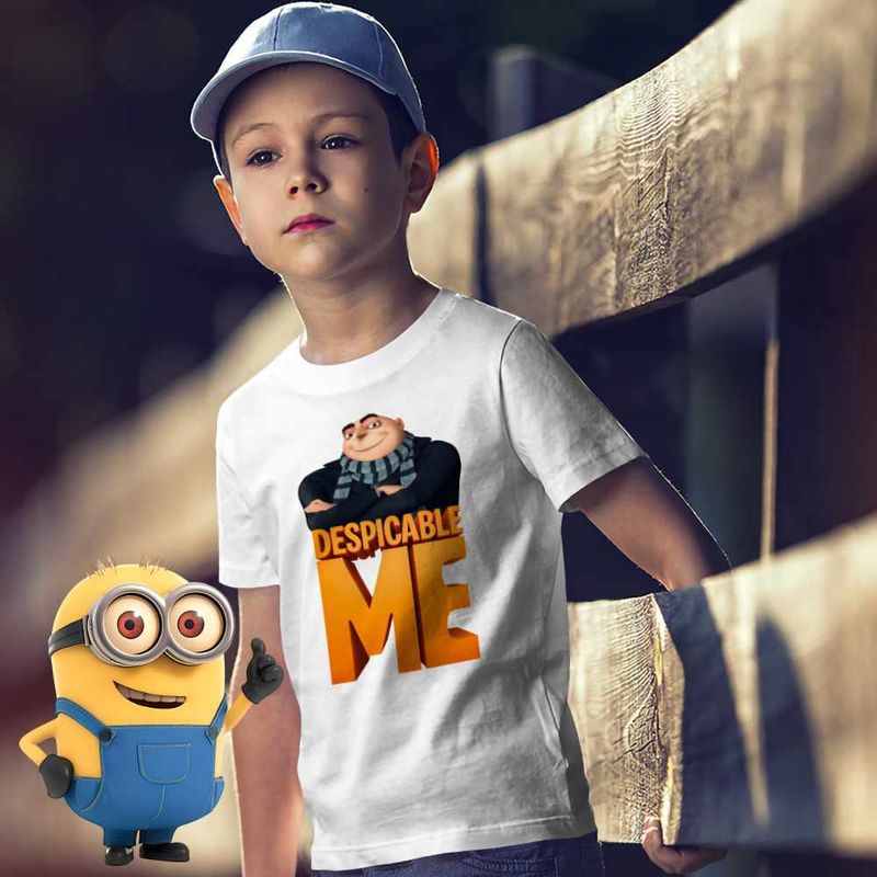 Fashion, accesorii si bijuterii - Copii - Imbracaminte copii - Tricouri copii - Tricou Copii Baieti Despicable Me Gru Minions, alb, marime S Copii - Infinity.ro