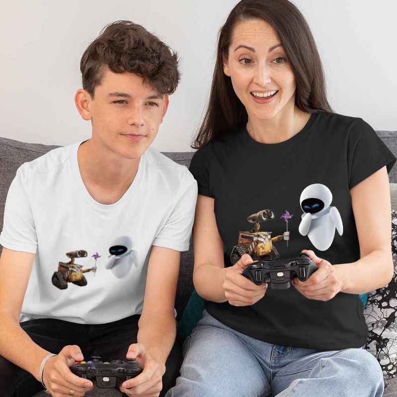 Fashion, accesorii si bijuterii - Copii - Imbracaminte copii - Tricouri copii - Tricou Copii Baieti Wall-E Morisca Eve Dragobete Velentines Day Romantic CoolTrend, negru, marime S Copii - Infinity.ro