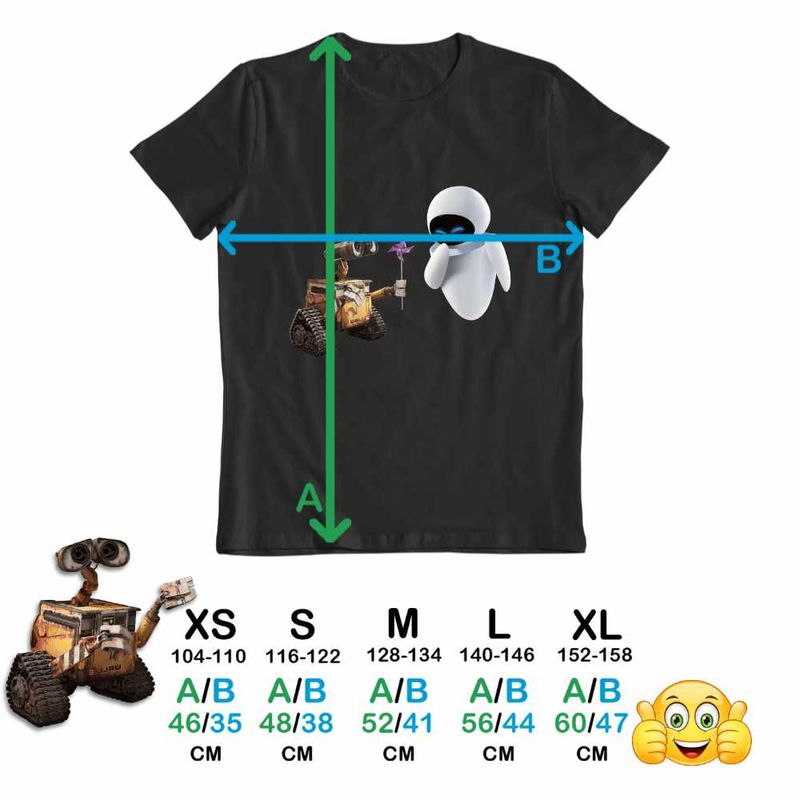 Fashion, accesorii si bijuterii - Copii - Imbracaminte copii - Tricouri copii - Tricou Copii Baieti Wall-E Morisca Eve Dragobete Velentines Day Romantic CoolTrend, negru, marime S Copii - Infinity.ro