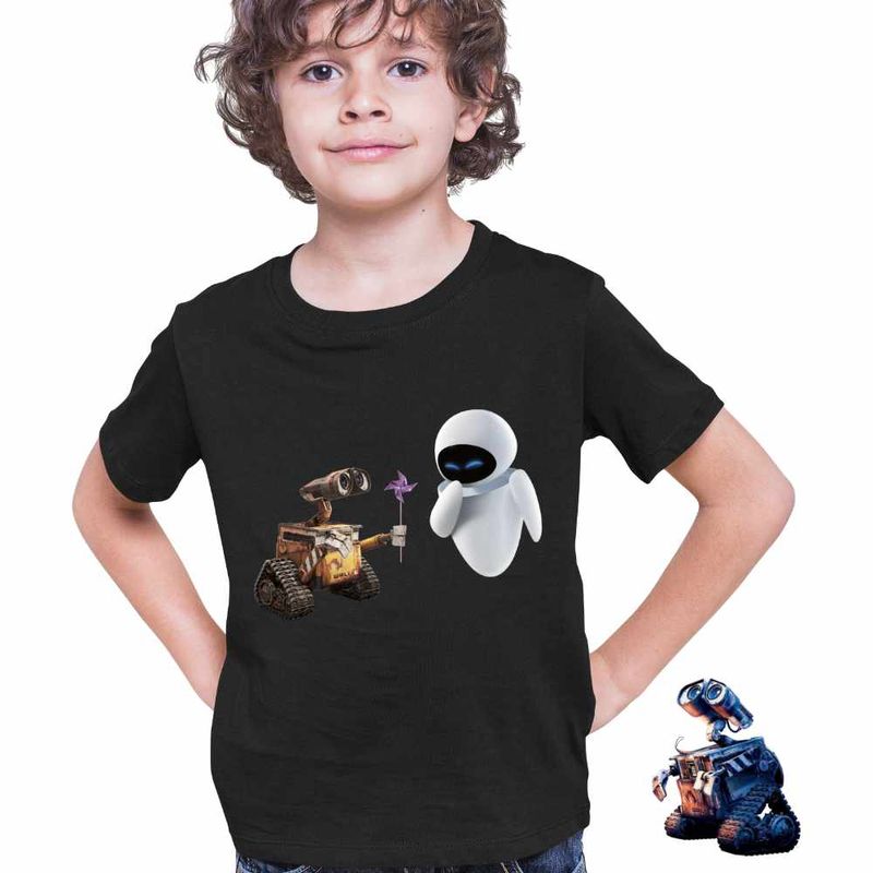 Fashion, accesorii si bijuterii - Copii - Imbracaminte copii - Tricouri copii - Tricou Copii Baieti Wall-E Morisca Eve Dragobete Velentines Day Romantic CoolTrend, negru, marime S Copii - Infinity.ro