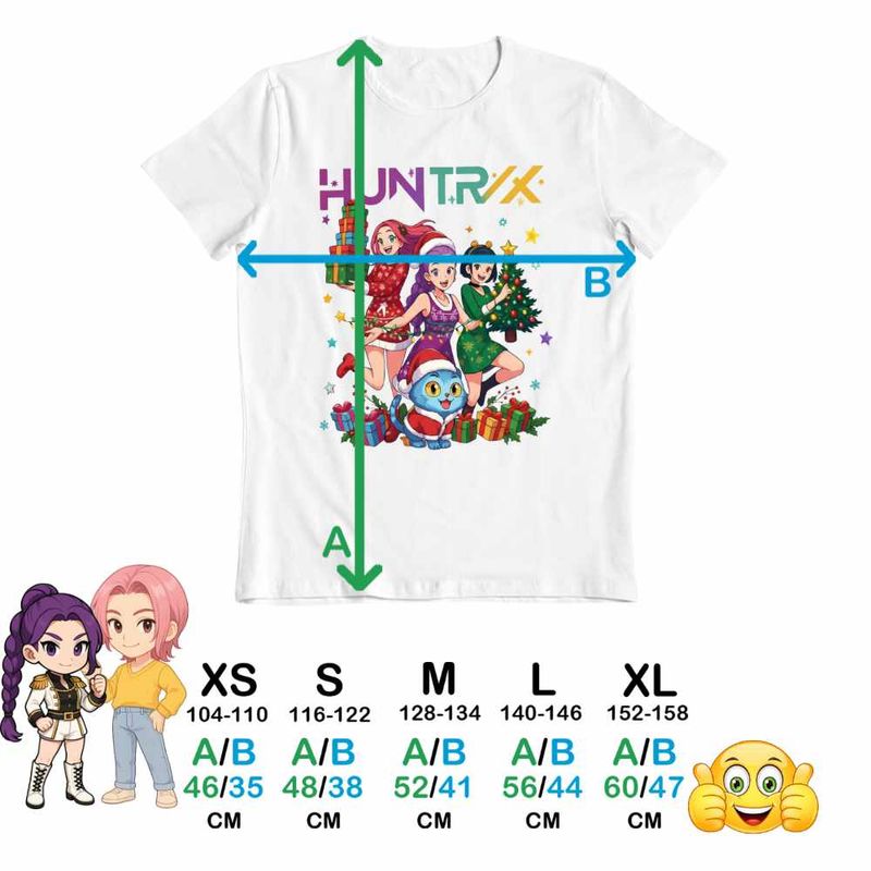 Fashion, accesorii si bijuterii - Copii - Imbracaminte copii - Tricouri copii - Tricou Copii Baieti Huntrix Kpop Craciun CoolTrend, alb, marime M Copii - Infinity.ro