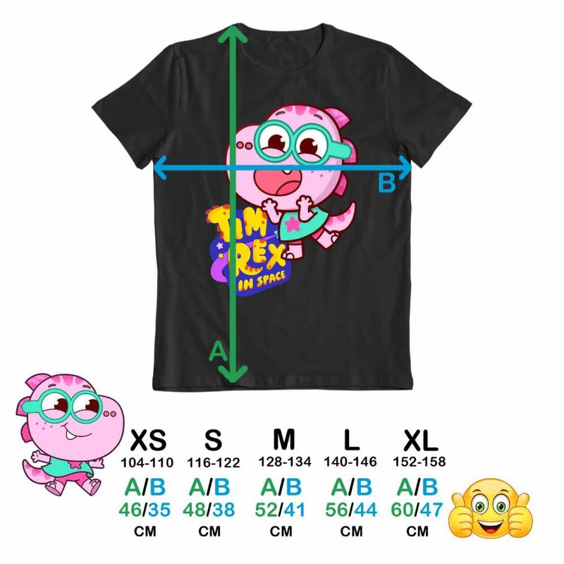Fashion, accesorii si bijuterii - Copii - Imbracaminte copii - Tricouri copii - Tricou Copii Fete Tim Rex Tia Spatiu Dinozauri Exploratori, negru, marime S Copii - Infinity.ro