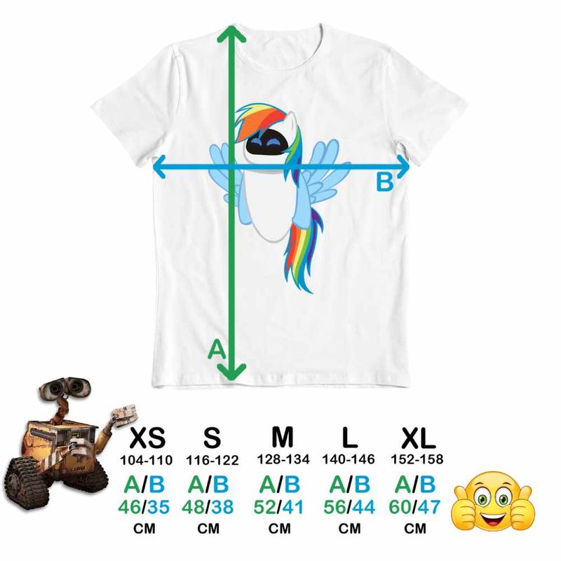 Fashion, accesorii si bijuterii - Copii - Imbracaminte copii - Tricouri copii - Tricou Copii Fete Wall-E Robot Eve Unicorn Curcubeu Viitor CoolTrend, alb, marime L Copii - Infinity.ro