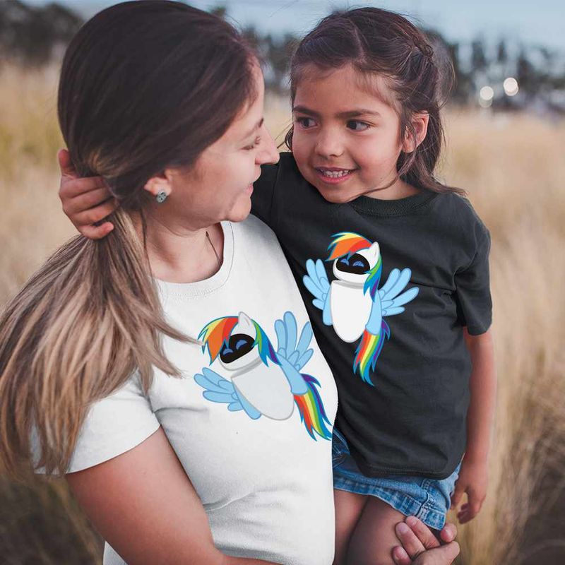 Fashion, accesorii si bijuterii - Copii - Imbracaminte copii - Tricouri copii - Tricou Copii Fete Wall-E Robot Eve Unicorn Curcubeu Viitor CoolTrend, alb, marime L Copii - Infinity.ro