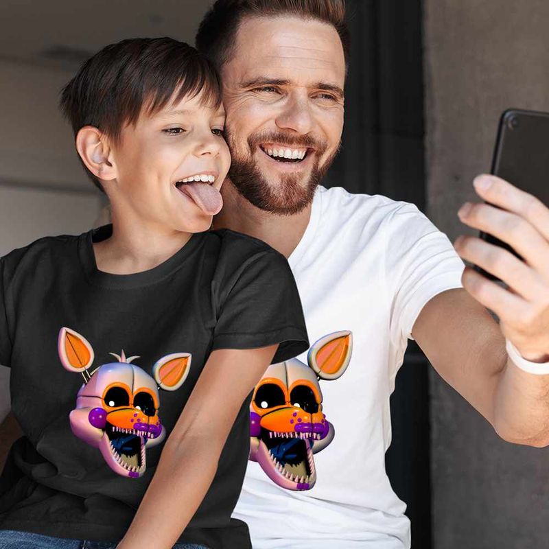 Fashion, accesorii si bijuterii - Copii - Imbracaminte copii - Tricouri copii - Tricou Copii Baieti Fnaf Funtime Foxy Five Nights at Freddy Horror Halloween CoolTrend, alb, marime M Copii - Infinity.ro