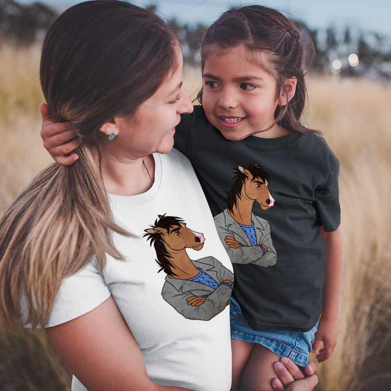 Fashion, accesorii si bijuterii - Copii - Imbracaminte copii - Tricouri copii - Tricou Copii Fete BoJack Horseman Costum CoolTrend, alb, marime XL Copii - Infinity.ro