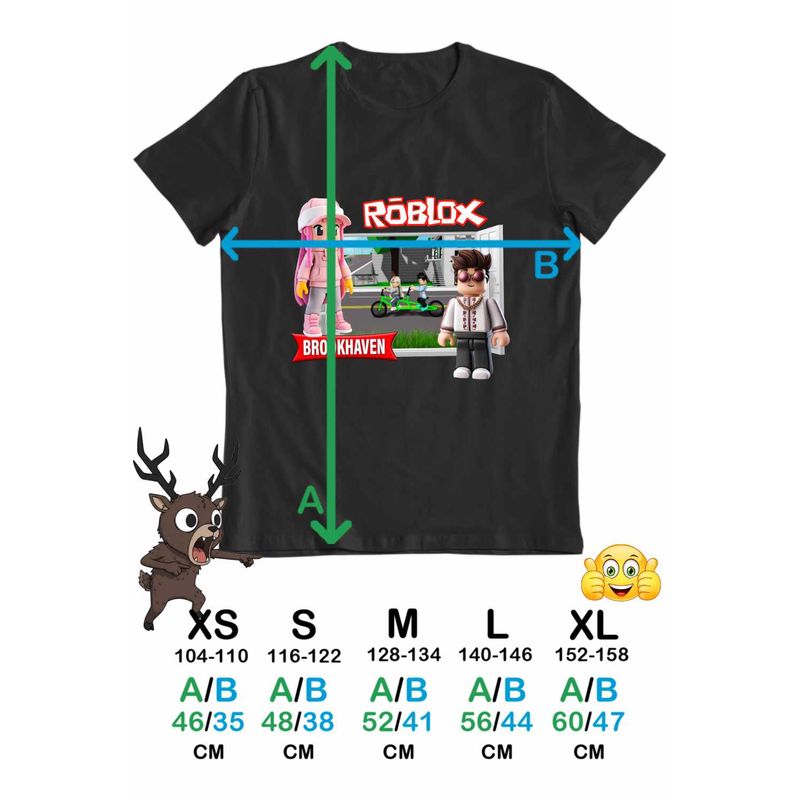 Fashion, accesorii si bijuterii - Copii - Imbracaminte copii - Tricouri copii - Tricou Copii Fete Brookhaven Roblox Game, negru, marime L Copii - Infinity.ro