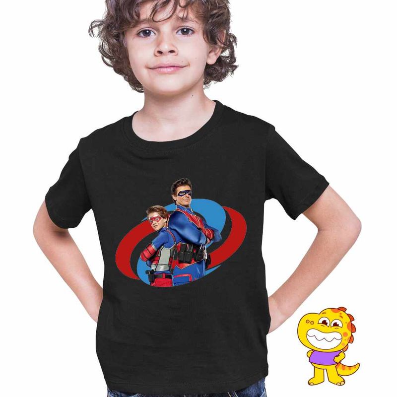 Fashion, accesorii si bijuterii - Copii - Imbracaminte copii - Tricouri copii - Tricou Copii Baieti Henry Danger, negru, marime L Copii - Infinity.ro