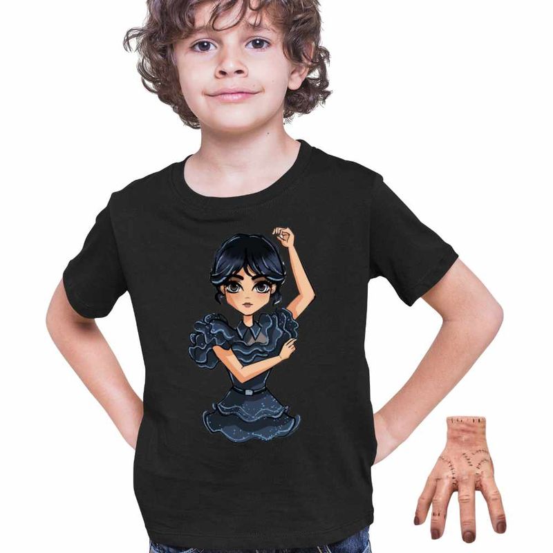 Fashion, accesorii si bijuterii - Copii - Imbracaminte copii - Tricouri copii - Tricou Copii Baieti Familia Addams Wednesday Dans Horror Halloween Arte Scoala CoolTrend, negru, marime XS Copii - Infinity.ro