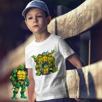 Fashion, accesorii si bijuterii - Copii - Imbracaminte copii - Tricouri copii - Tricou Copii Baieti Testoasele Ninja Aventuri Japonia, alb, marime S Copii - Infinity.ro