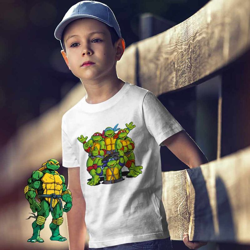 Fashion, accesorii si bijuterii - Copii - Imbracaminte copii - Tricouri copii - Tricou Copii Baieti Testoasele Ninja Aventuri Japonia, alb, marime S Copii - Infinity.ro