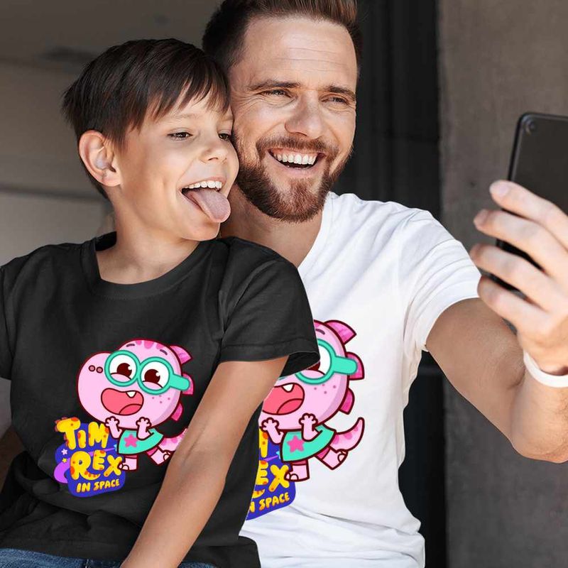 Fashion, accesorii si bijuterii - Copii - Imbracaminte copii - Tricouri copii - Tricou Copii Baieti Tim Rex Tia Spatiu Dinozauri Exploratori, alb, marime M Copii - Infinity.ro