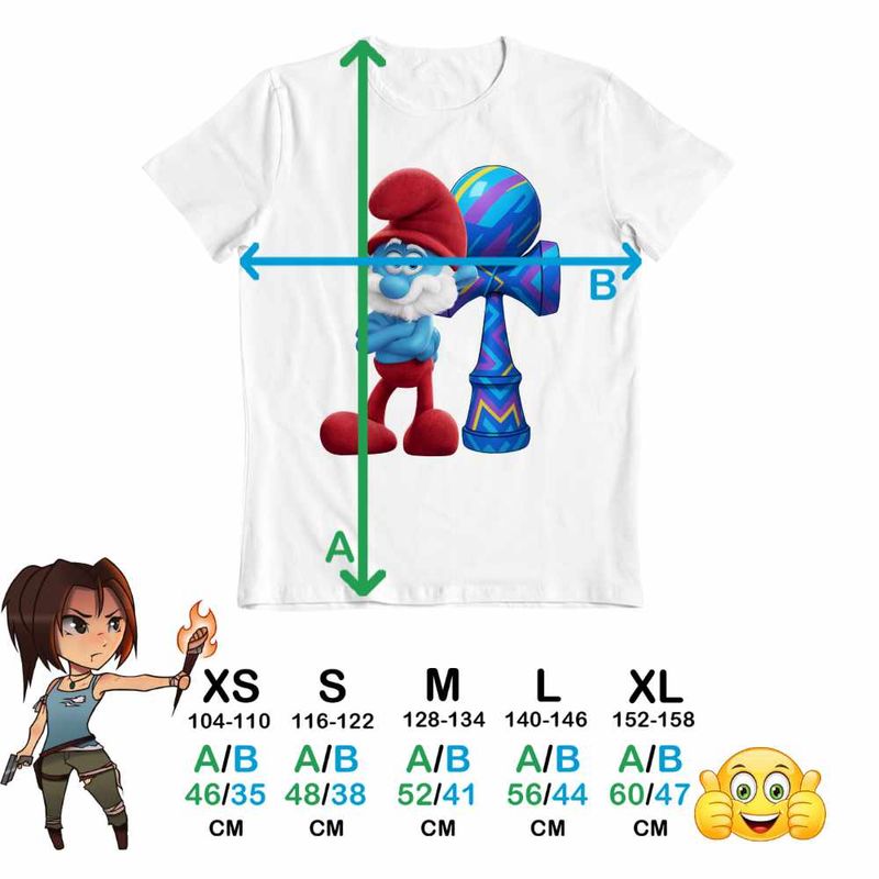 Fashion, accesorii si bijuterii - Copii - Imbracaminte copii - Tricouri copii - Tricou Copii Baieti Kendama Papa Strumf Smurf Gargamel CoolTrend, alb, marime XS Copii - Infinity.ro