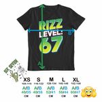 Fashion, accesorii si bijuterii - Copii - Imbracaminte copii - Tricouri copii - Tricou Copii Fete Six Seven Rizz Level 67 CoolTrend, negru, marime L Copii - Infinity.ro